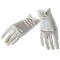 Satin Cloth Bride Gloves, with Plastic Imitation Pearls, White, 235x82x4mm