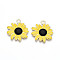 Alloy Pendants, with Enamel, Flower Charm, Light Gold, Gold, 27x25x2.5mm, Hole: 3mm