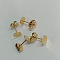 Ion Plating(IP) 304 Stainless Steel Stud Earring Findings, Flat Round, Real 18K Gold Plated, 8x0.3mm, Pin: 0.7mm