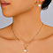 Fashionable 18K Gold Plated 201 Stainless Steel & Round Pearl Pendant Necklace & Stud Earrings Set for Women