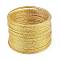 Textured Iron Memory Beading Wire for Wire Wrap DIY Jewelry Making, Golden, 1.3mm, Inner Diameter: 58mm, 16 Gauge, 30 circles/pc