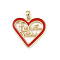 Brass Enamel Pendants, I Love You Heart Charms, Real 18K Gold Plated, Rack Plating, Long-Lasting Plated, Cadmium Free & Lead Free, with Jump Rings, Red, 21x22.5x2mm, Hole: 4x2.5mm