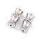 Anti-Tarnish Rhodium Plated 925 Sterling Silver Screw Clasps, Twist Clasps, Barrel, Platinum, 11x5mm, Hole: 1mm