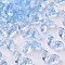 Transparent Spray Painted Glass Beads, with Glitter Powder, Butterfly, Light Sky Blue, 8x15x4.5mm, Hole: 1mm