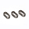 Tarnish Resistant Oval 201 Stainless Steel Slide Charms, Stainless Steel Color, 12x6.5x2.5mm, Hole: 4x10mm