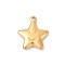 304 Stainless Steel Pendants, Star with Smile Face Charms, Ion Plating(IP), Real 14K Gold Plated, 17x14.5x3.5mm, Hole: 1.2mm