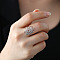 Bohemian Style 304 Stainless Steel Finger Rings for Women, Flower, Stainless Steel Color, Inner Diameter: 18mm