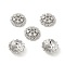 Rack Plating Brass Beads Caps, with Clear Cubic Zirconia, Long-Lasting Plated, Lead Free & Cadmium Free, Flower, Platinum, 8x8x3mm, Hole: 1.2mm