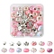 DIY Tibetan Style Alloy & Resin European Beads Making Finding Kits, Pink, 9~11x8~13.5x6~13.5mm, Hole: 4~5mm, 45pcs/set