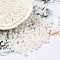 Glass Seed Beads, Ceylon, Round Hole, Round, White, 4x3mm, Hole: 1.4mm, 340pcs/20g
