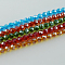 Electroplate Glass Bead Strands, Pearl Luster Plated, Faceted(32 Facets), Round, Mixed Color, 8x7mm