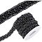 3.05M Imitation Polyeste with ABS Plastic Beaded Trimming, Edge Lace Ribbon, for Sewing Wedding Dress Decoration, Black, 5/8x1/4 inch(15x6mm)