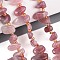 Natural Rose Quartz Beads Strands, Nuggets, Top Drilled, Tumbled Stone, with Seed Beads, 9.5~25x4~11.5x3.5~8mm, Hole: 0.8~1mm, about 42~61pcs/strand, 14.96~16.14''(38~41cm)