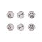 6Pcs 3 Styles 304 Stainless Steel Pet Pendants, Laser Cut, Flat Round, Stainless Steel Color, 20mm, 2pcs/style