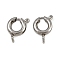304 Stainless Steel Spring Ring Clasps, Stainless Steel Color, 7x5x1.3mm, Hole: 1.5mm