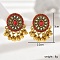 Bohemia Style Holiday Zinc Alloy Tassel Dangle Earrings for Women, Flat Round with Charms