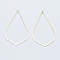 Long-Lasting Plated Brass Big Pendants, Real 18K Gold Plated, Nickel Free, Leaf, 69x40x1.5mm, Hole: 1mm