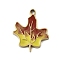 304 Stainless Steel Enamel Pendants, Ion Plating(IP), Maple Leaf Charm, Real 18K Gold Plated, 15.5x13x1.5mm, Hole: 1.4mm