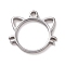 Non-Tarnish 304 Stainless Steel Charms, Cat Head Charms, Stainless Steel Color, 10x11x1mm, Hole: 1mm
