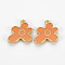 Rack Plating Light Gold Alloy Enamel Pendants, Cadmium Free & Lead Free, Flower, Dark Orange, 17x16x2mm, Hole: 1.6mm