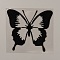 PET Waterproof Self-adhesive Stickers, for Car, Motorcycle Decoration, Black, Butterfly Pattern, 125x136x0.1mm, Sticker: 116x130mm