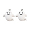 Halloween Theme Opaque Resin Pendants, Halloween Charms, Ghost, 23x21.8x6.5mm, Hole: 2mm