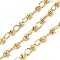 Brass Textured Oval Link Chains, Rack Plating, Cadmium Free & Lead Free, Long-Lasting Plated, Soldered, with Spool, Real 18K Gold Plated, 6x4.5x0.5mm