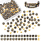 136Pcs 28 Styles Alloy Enamel Beads Sets, Cadmium Free & Lead Free, Light Gold, Black, 8x4mm, Hole: 1.5mm