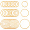 36Pcs 3 Style 201 Stainless Steel Linking Rings, Round Ring, Golden, 11.5~20x1mm, Inner Diameter: 9.5~17.5mm, 12pcs/style