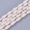 Opaque Solid Color Glass Beads Strands, Imitation Jade, Faceted, Teardrop, Old Lace, 9~10x4mm, Hole: 1mm, about 70~72pcs/Strand, 63~67cm