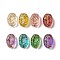 Transparent Spray Painted Glass Beads, Oval, Mixed Color, 11x8x6mm, Hole: 1mm
