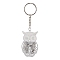 Brass Pendant Keychain, with Iron Split Key Rings, Platinum, Owl, 10.6cm