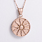 Vintage Stainless Steel Sun Pendant Necklaces for Men, Rose Gold