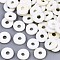 Handmade Polymer Clay Beads, for DIY Jewelry Crafts Supplies, Disc/Flat Round, Heishi Beads, Beige, 8x1mm, Hole: 2mm, about 13000pcs/1000g