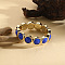 Acrylic Flat Round Bangles, Golden, Blue, Inner Diameter: 2-3/8 inch(6cm)