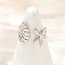 Brass Adjustable Cuff Rings for Women, Shell Shape, Long-Lasting Plated, Nickel Free, Shell Shape, 13mm, US Size 6 1/2(16.9mm)