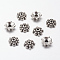 Tibetan Style Alloy Caps, Lead Free and Cadmium Free, Antique Silver, 8x3mm, Hole: 1mm
