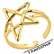 Stainless Steel Star Open Cuff Ring Women, Golden, Inner Diameter: 17mm