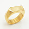 304 Stainless Steel Finger Rings, Rectangle, Golden, US Size 7(17.3mm)
