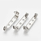 Iron Brooch Findings, Back Bar Pins, Platinum, 33x4.5mm, Hole: 2mm, pin: 0.5mm