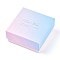 Best Wish Cardboard Bracelet Boxes, with Black Sponge, for Jewelry Gift Packaging, Square, Pink, 7.5x7.5x3.5cm
