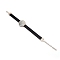 PU Leather Cord Bracelet Making, with Alloy Cabochon Settings, Findings and Watch Bands, Black, Tray: 27mm, 7.87 inch(20cm)