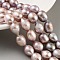 Natural Cultured Freshwater Pearl Beads Strands, Grade 4A+, Rice, Rosy Brown, 10~11mm, Hole: 0.7mm, about 15pcs/strand, 6.69~7.09''(17~18cm)