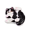 Cute Resin Cabochons, Cat, Black, 22.5x23.5x7.5mm