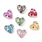 Spray Painted Transparent Acrylic Beads, Heart, Mixed Color, 17.5x19.5x9.5mm, Hole: 2.5mm