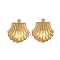 304 Stainless Steel Pendants, Shell Shape Charms, Ion Plating(IP), Real 18K Gold Plated, 18.5x16x5mm, Hole: 1mm