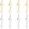 8Pcs 201 Stainless Steel Links & 8Pcs 201 Stainless Steel Pendants, Treble Clef, Golden & Stainless Steel Color, 16pcs/box