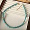 Synthetic Turquoise Disc Heishi Beaded Necklaces for Women, with Stainless Steel End Chains, Golden, 15.75 inch(40cm)