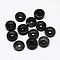 Dyed Donut Coconut Beads, Black, 12x2~4mm, Hole: 3mm, about 1136pcs/500g