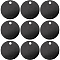 Aluminium Pendants, Pet Tag, Flat Round, Black, 25x1mm, Hole: 3mm, 30pcs/box